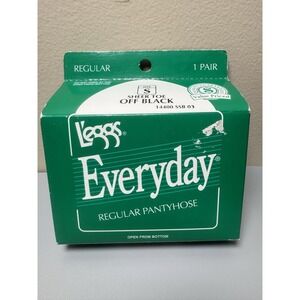 Leggs Everyday Regular Pantyhose Size‎ S Small Off Black Sheer Toe 1 Pair